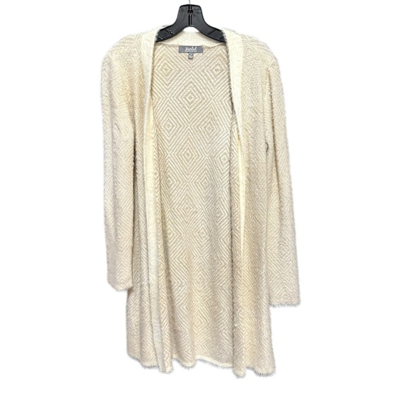 Marled Geometric Cream Eyelash Duster Sweater - Picture 1 of 5